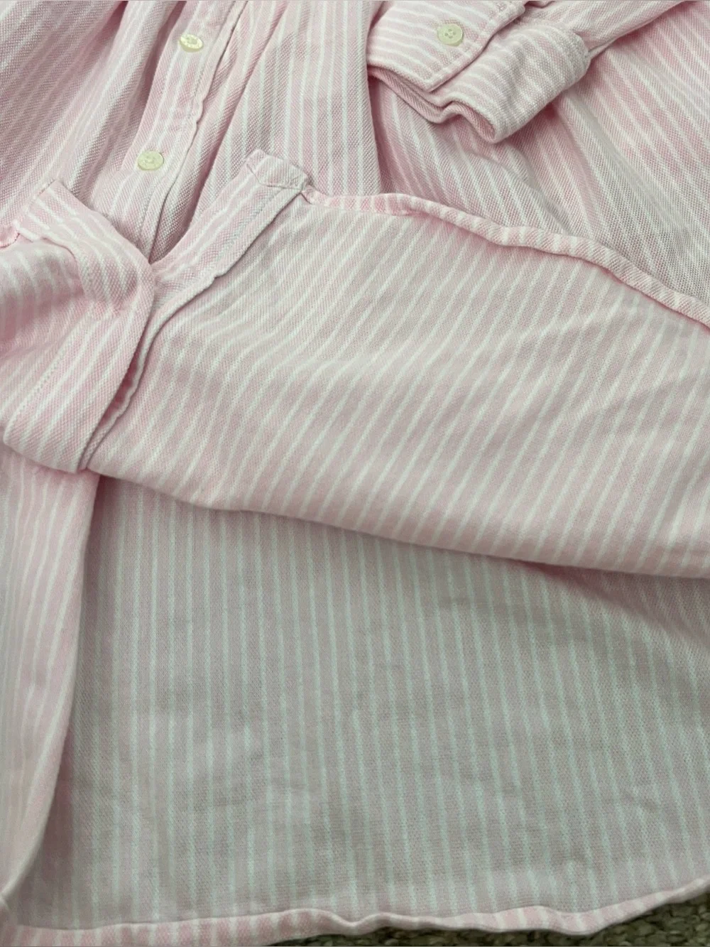 Polo by Ralph Lauren Pink Stripe Button-Front Kids Dress Size 16